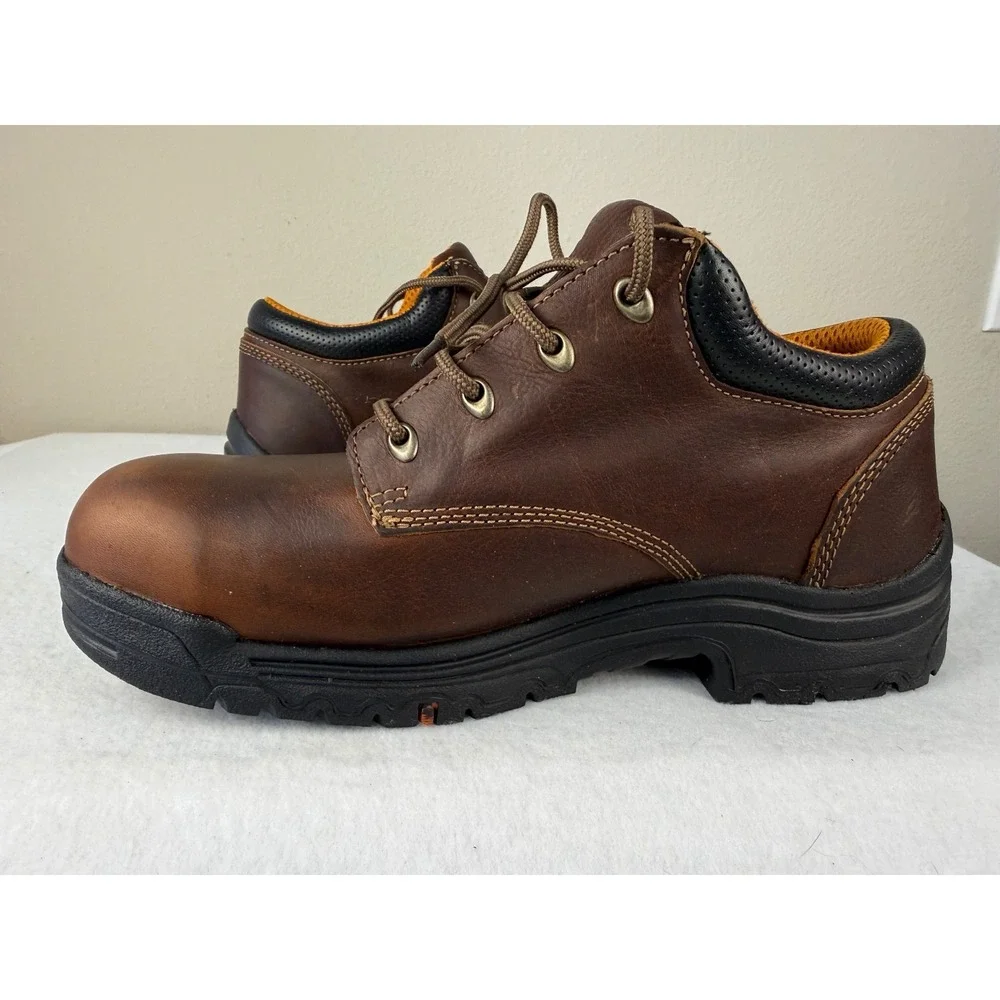 Timberland PRO TiTAN Oxford 11.5 M Brown Alloy Safety Toe NIB Holiday Rea